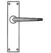 Union Teal Door Furniture On 45mm Plate Lock AS