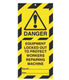 Tag 50x110 mm Danger Equipment locked out to (10)
