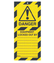 Tag 75X160mm Danger Equipment locked out (10)