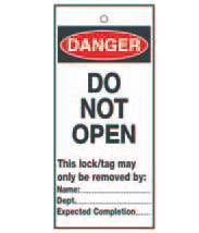 Tag 75X160mm Danger do Not Open This lock (10)