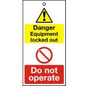 Tag 200x100mm Danger Equipment locked out Do (10)