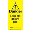 Lockout tags 200x100mm Danger Lock out before (10)