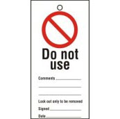 Lockout tags 200x100mm Do not use (10)