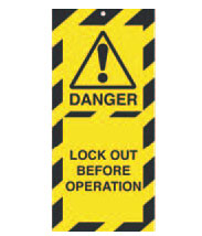 Tag 75X160mm Danger Lockout before oper (10)