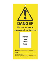 Photo ID Tags 160x75mm Danger Do not operate (10)