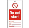 Lockout tags 200x100mm Do not start (10)