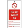 Lockout tags 110x50mm Do not switch on (10)