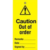 Lockout tags 110x50mm Caution Out of order (10)