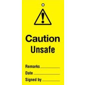 Lockout tags 110x50mm Caution Unsafe (10)