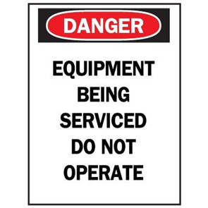 Magnetic Vinyl Sign Danger Equipment Serviced